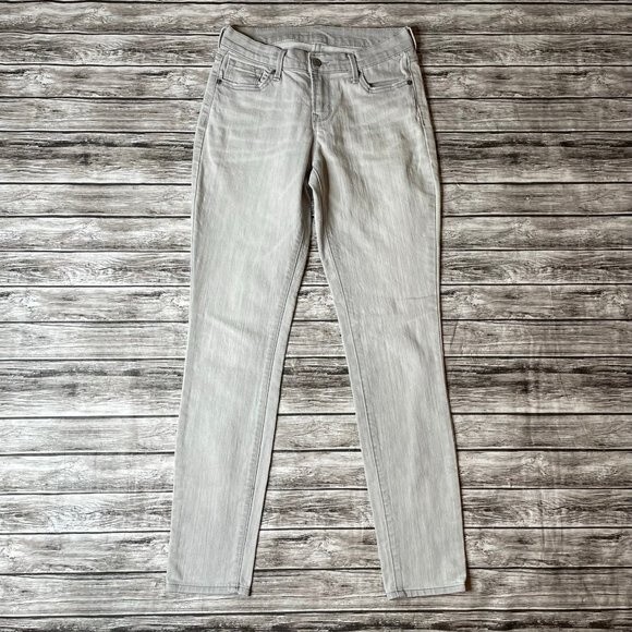 Old Navy Curvy Skinny Jeans Mid Rise Stretch 2 Regular Light Grey Gray Denim Zip - Picture 3 of 9